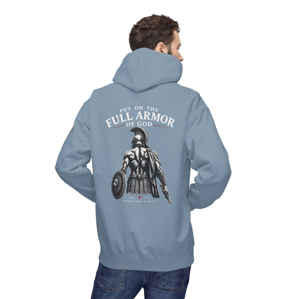 Armor of God Hoodie — Christian Cross Faith Pullover ("Put On The Full Armor of God")