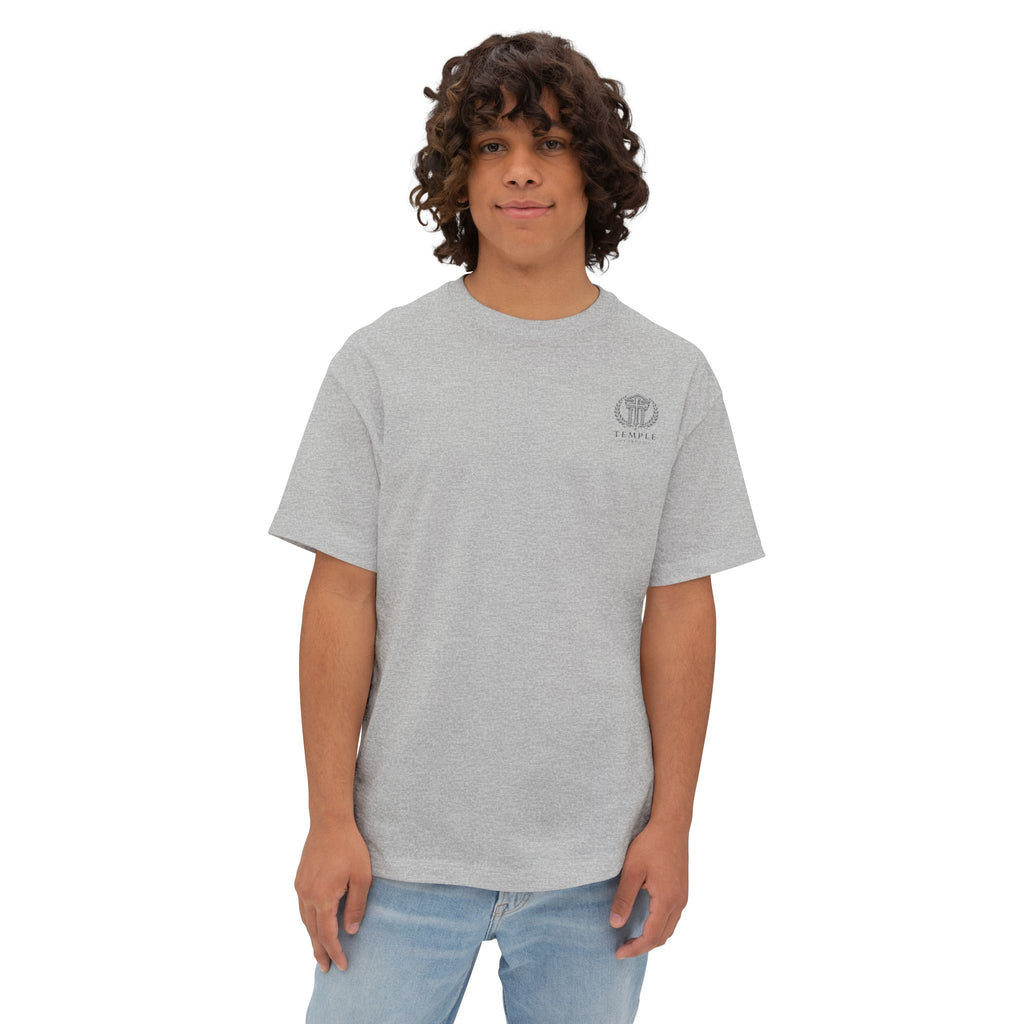 Faith Over Fear Tee — Cross & Lion Logo Oversized Boxy Shirt