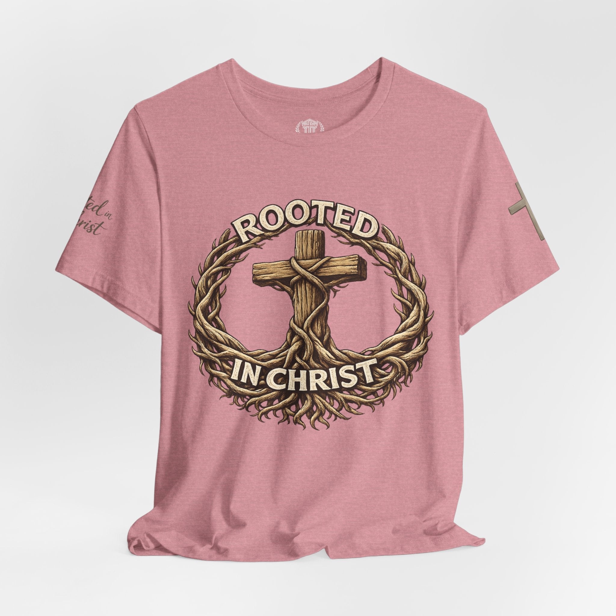 Rooted in Christ Cross Tee — Christian Faith T-Shirt