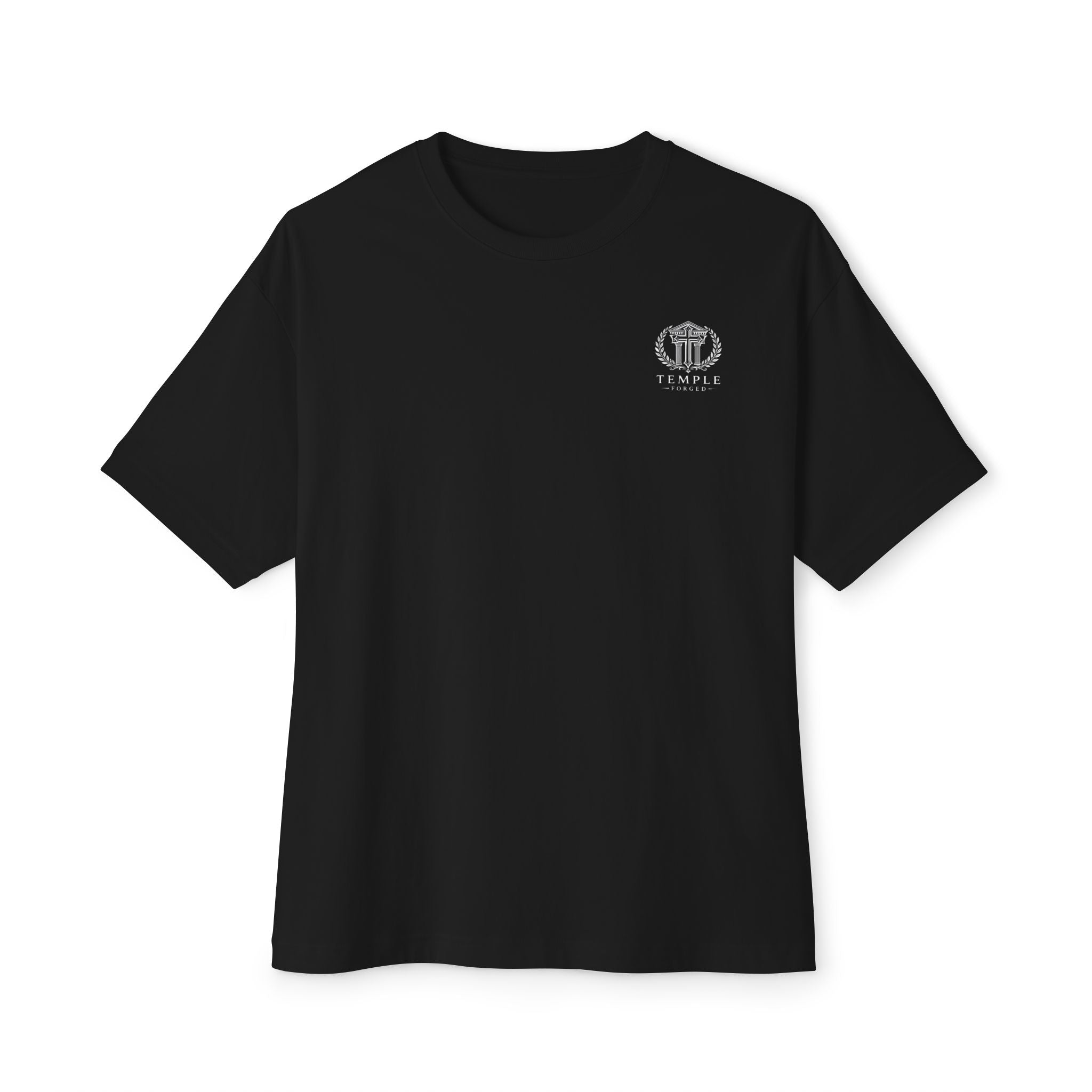 Faith Over Fear Tee — Cross & Lion Logo Oversized Boxy Shirt