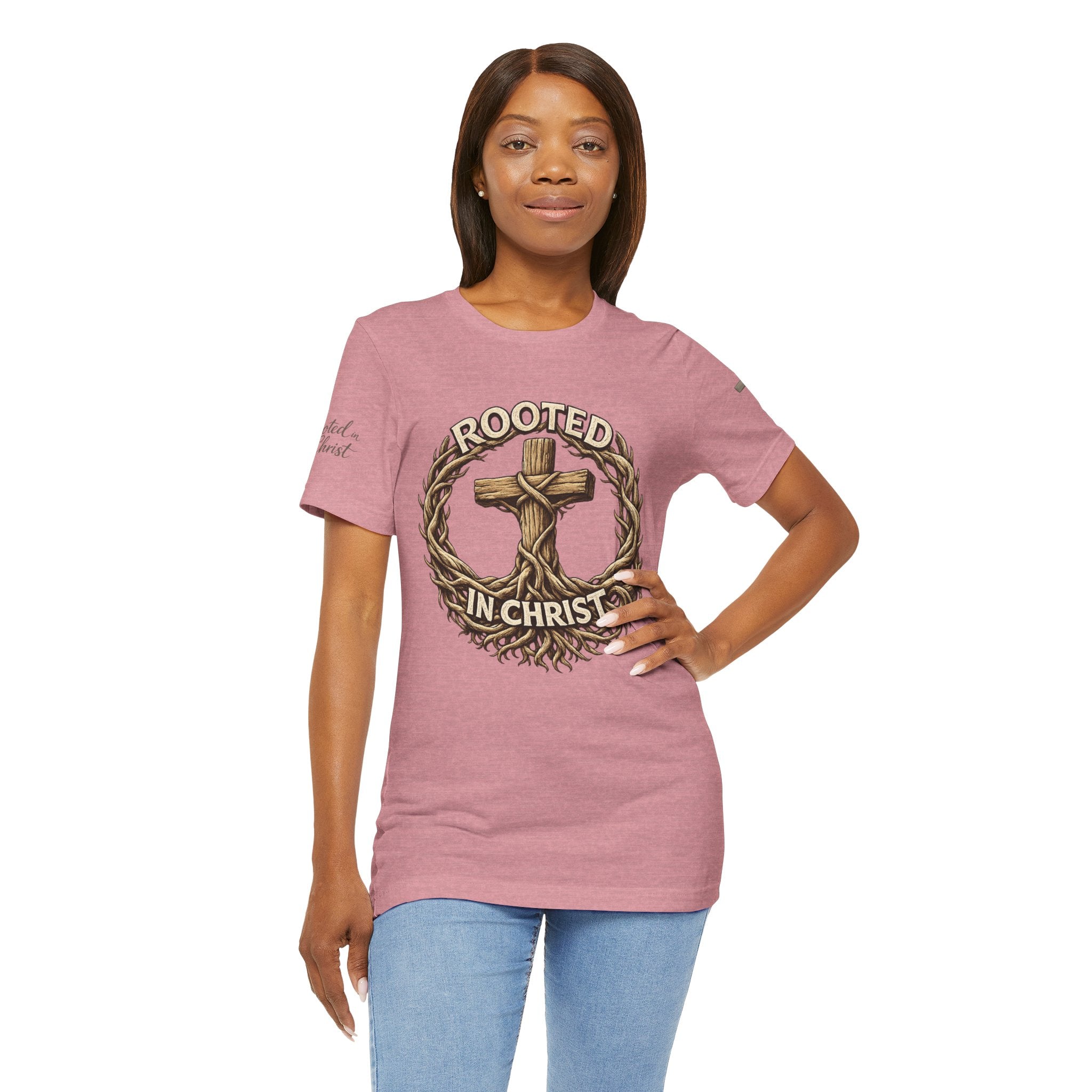 Rooted in Christ Cross Tee — Christian Faith T-Shirt