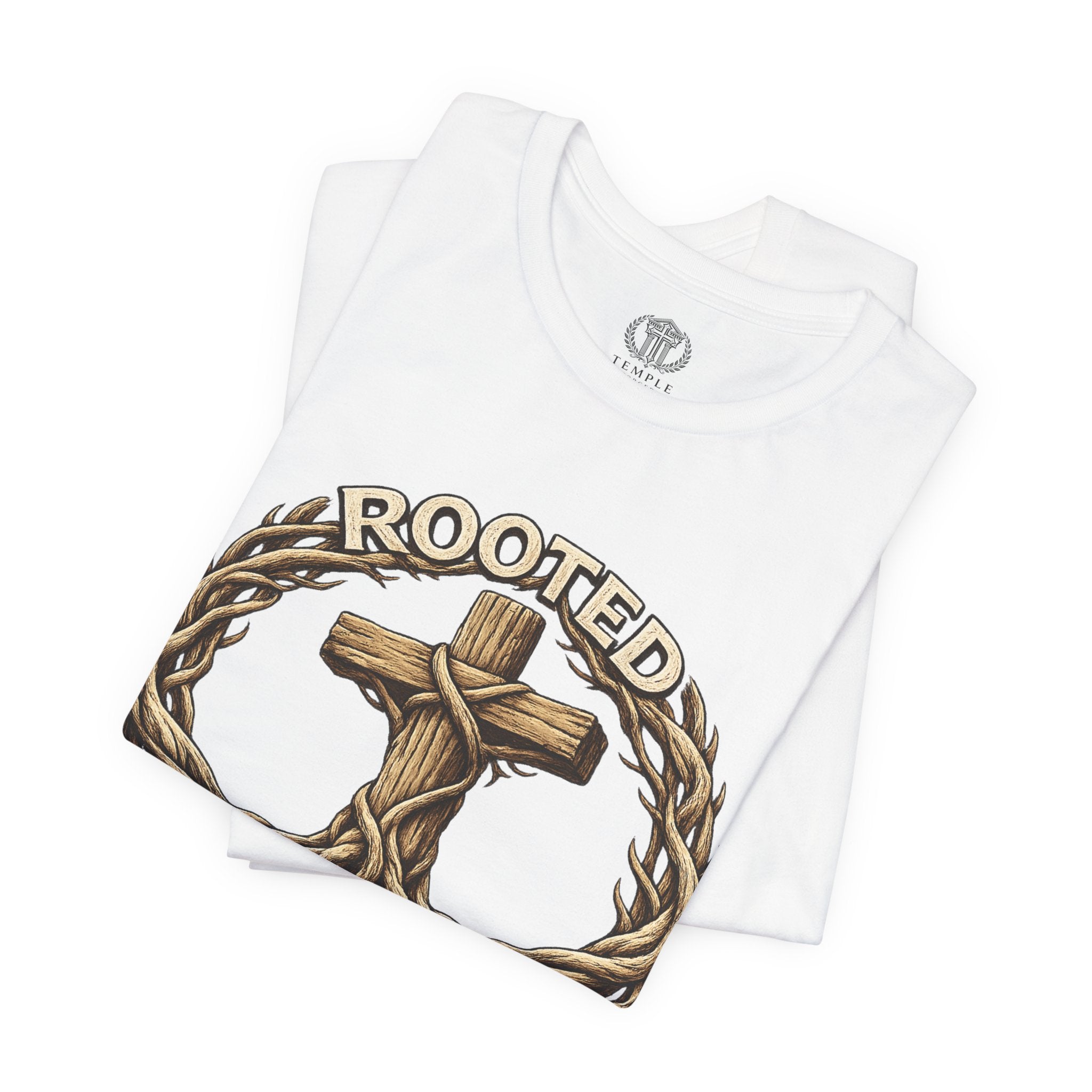 Rooted in Christ Cross Tee — Christian Faith T-Shirt