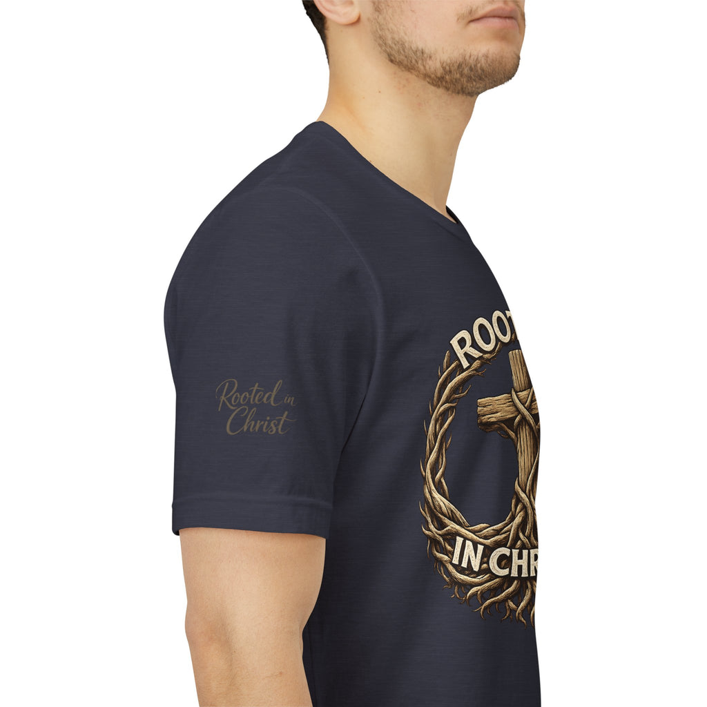 Rooted in Christ Cross Tee — Christian Faith T-Shirt