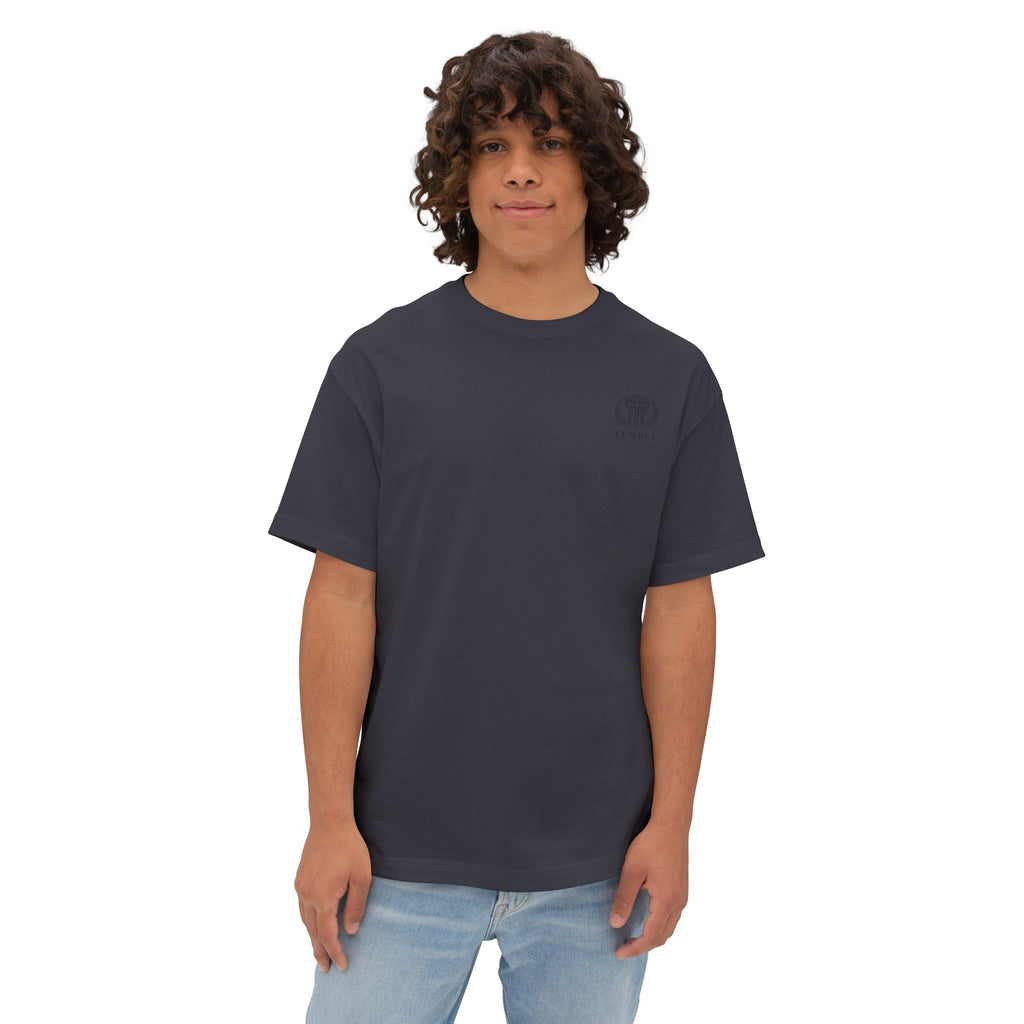 Faith Over Fear Tee — Cross & Lion Logo Oversized Boxy Shirt