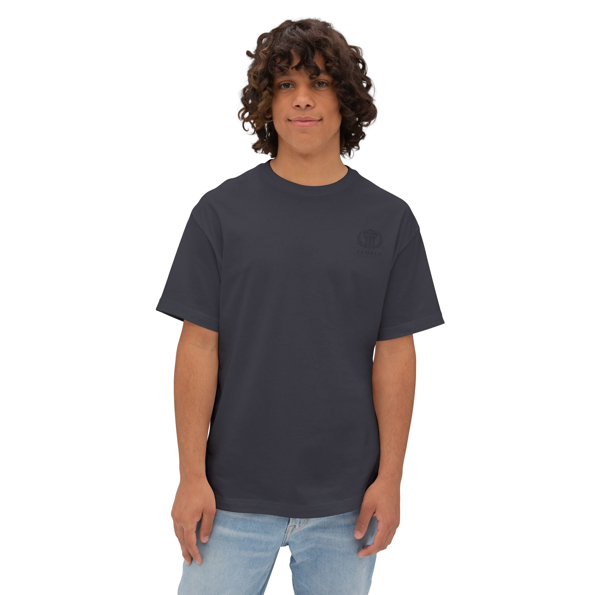 Faith Over Fear Tee — Cross & Lion Logo Oversized Boxy Shirt