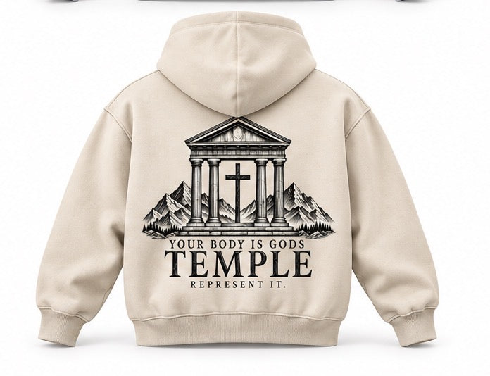 Temple Forged “God’s Temple” Snow Wash Oversized Hoodie
