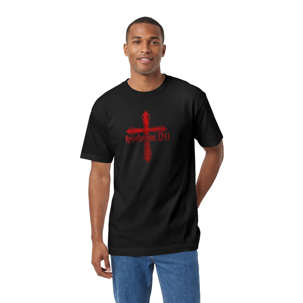 Revelations 22:13 Cross Tee — Revelations Knight Christian Graphic T-Shirt