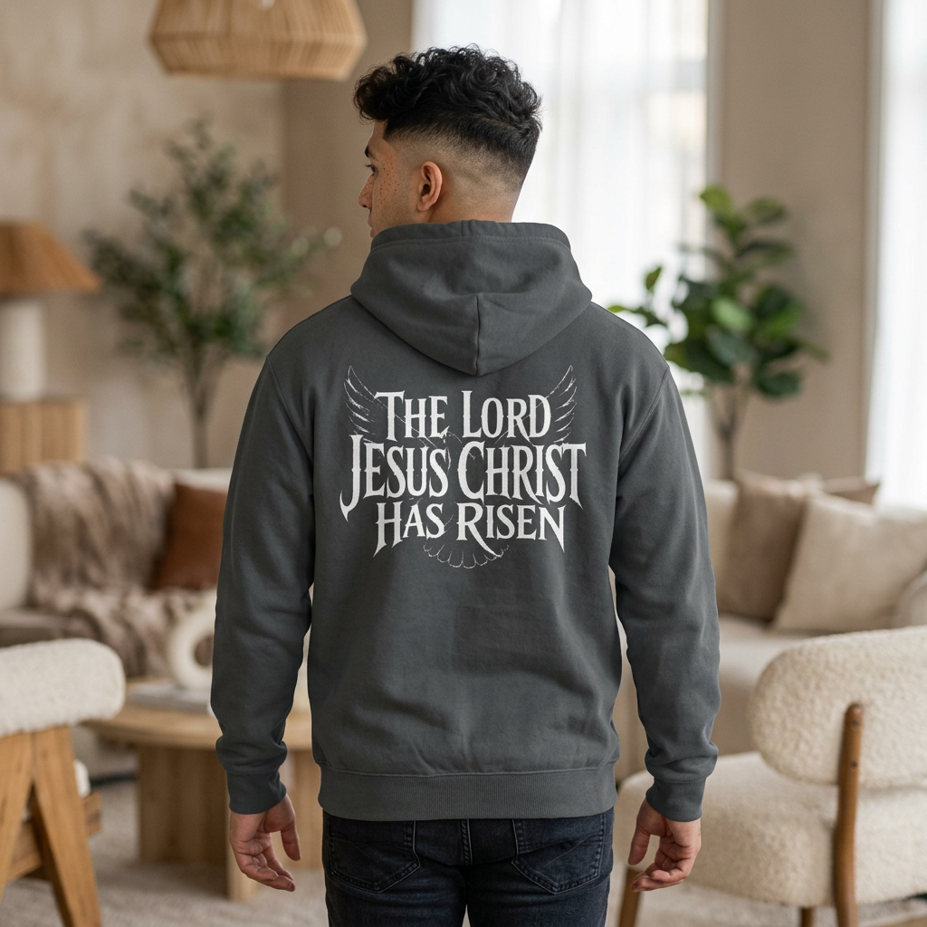 Christian Logo Hoodie — "The Lord Jesus Christ Is Lord" with Dove