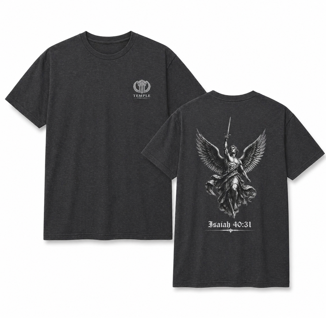 Christian Angel Wing Tee — Isaiah 40:31 Logo T‑Shirt