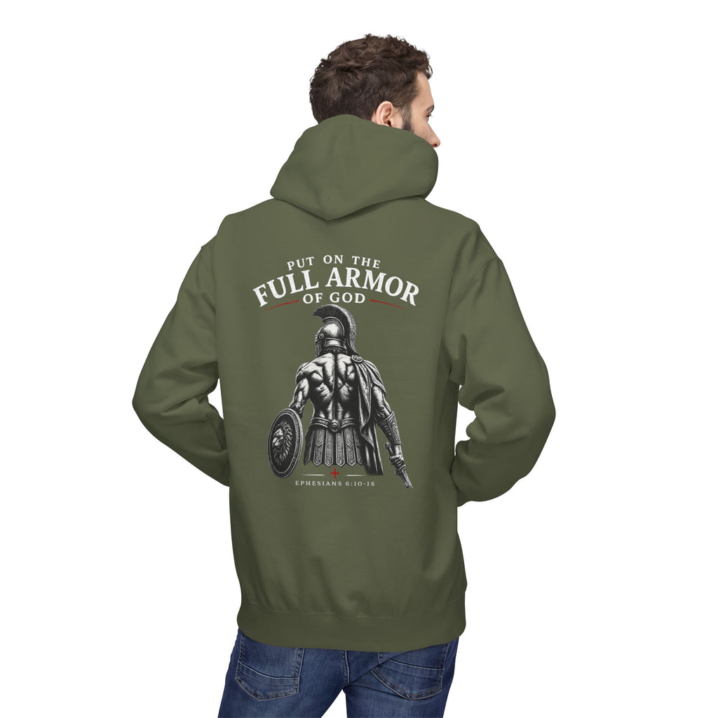 Armor of God Hoodie — Christian Cross Faith Pullover ("Put On The Full Armor of God")