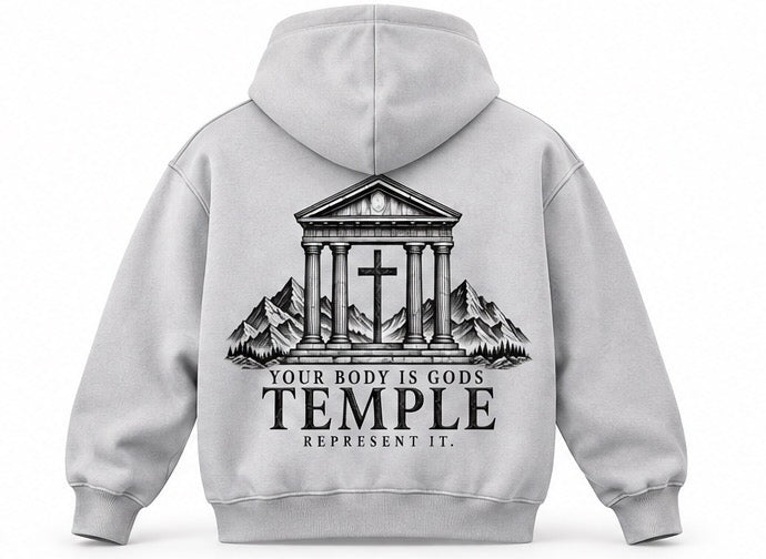 Temple Forged “God’s Temple” Snow Wash Oversized Hoodie