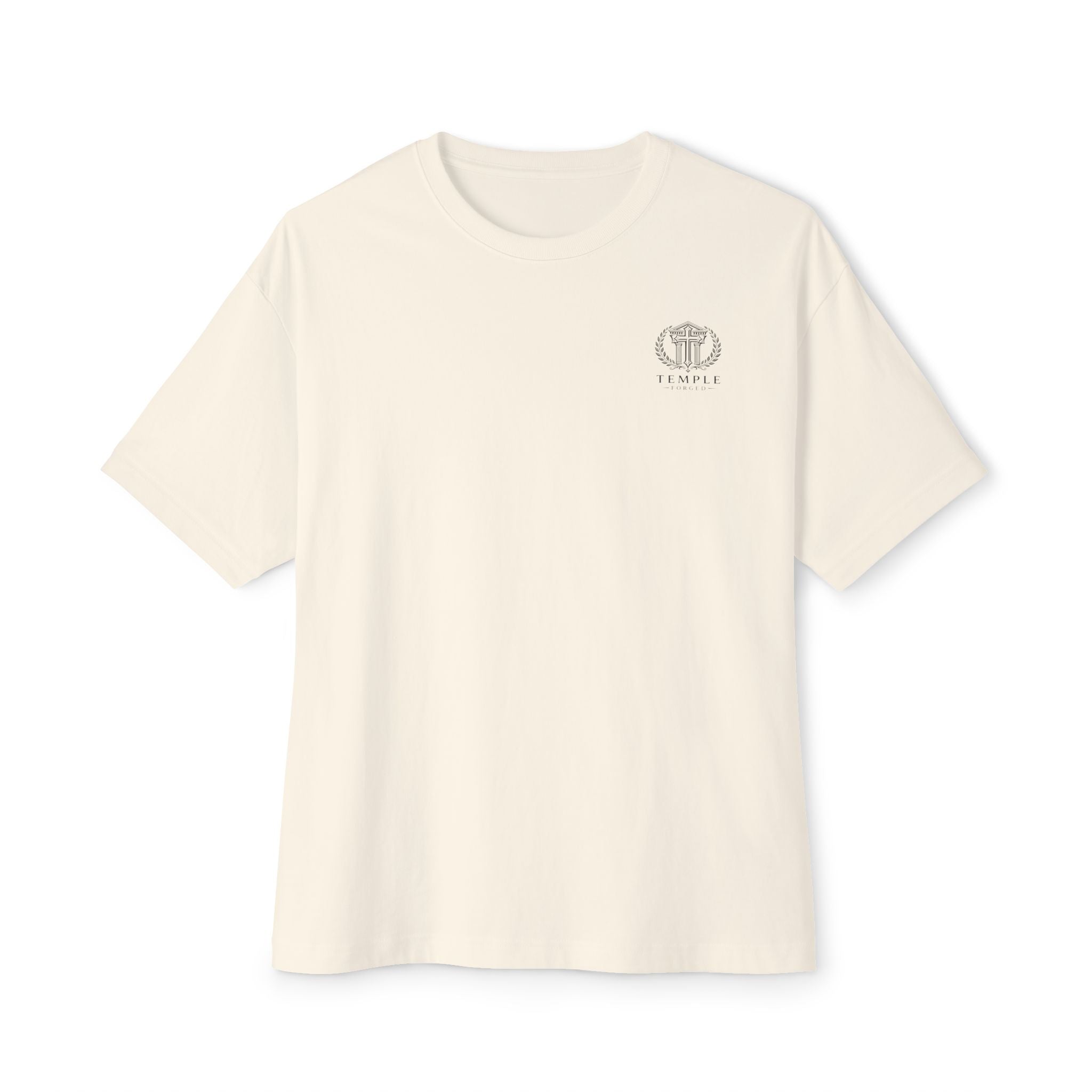 Faith Over Fear Tee — Cross & Lion Logo Oversized Boxy Shirt