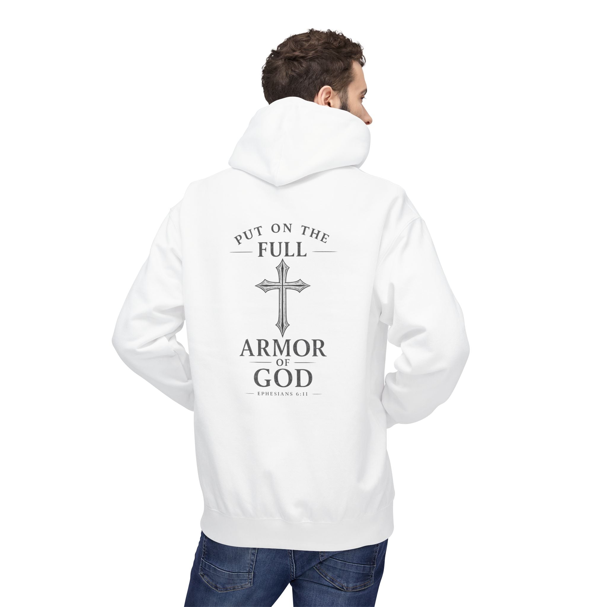 Armor of God Hoodie — Christian Cross Faith Pullover ("Put On The Full Armor of God")