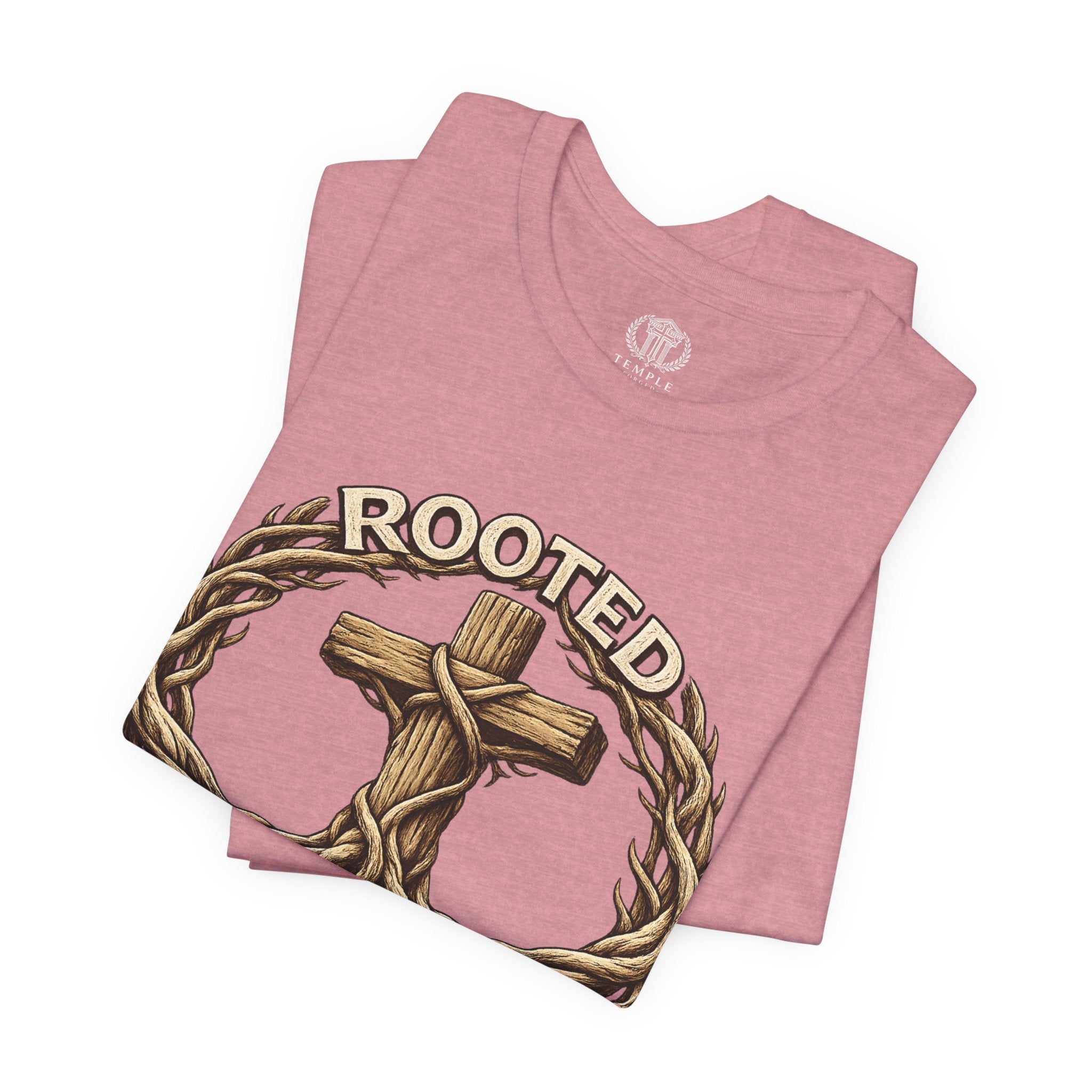 Rooted in Christ Cross Tee — Christian Faith T-Shirt