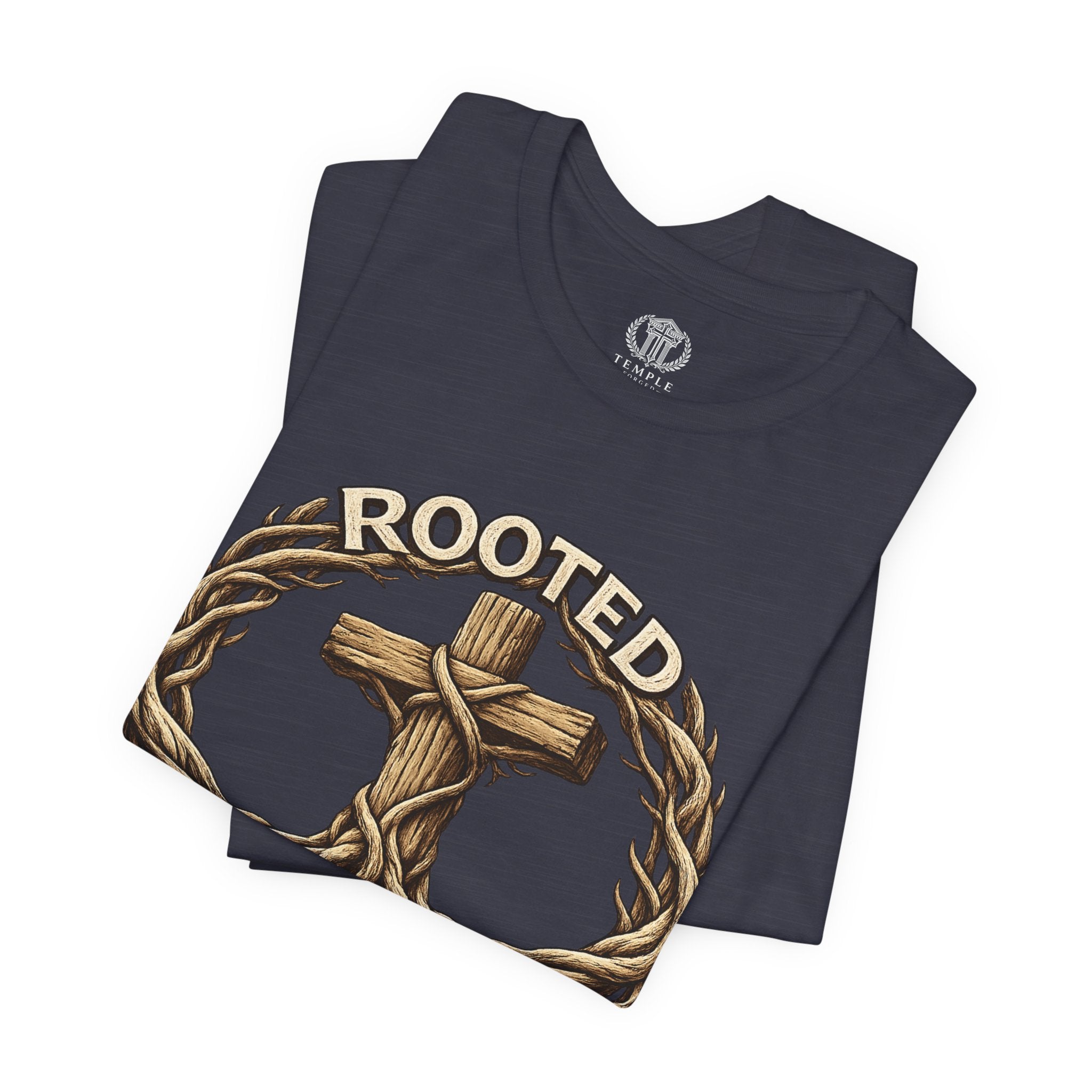 Rooted in Christ Cross Tee — Christian Faith T-Shirt