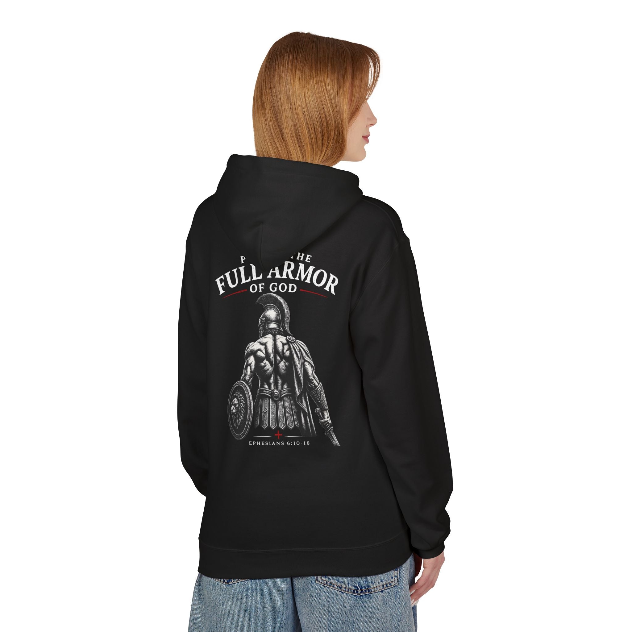 Armor of God Hoodie — Christian Cross Faith Pullover ("Put On The Full Armor of God")