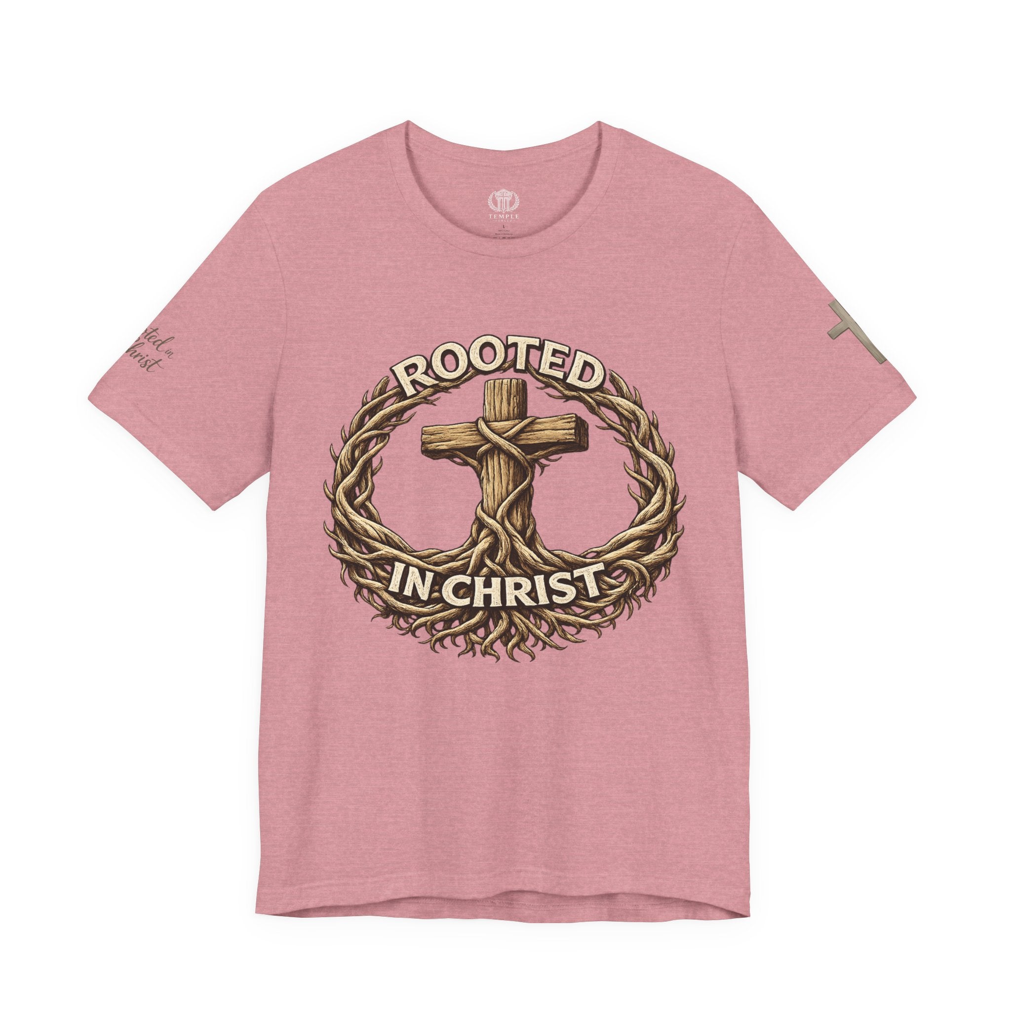 Rooted in Christ Cross Tee — Christian Faith T-Shirt