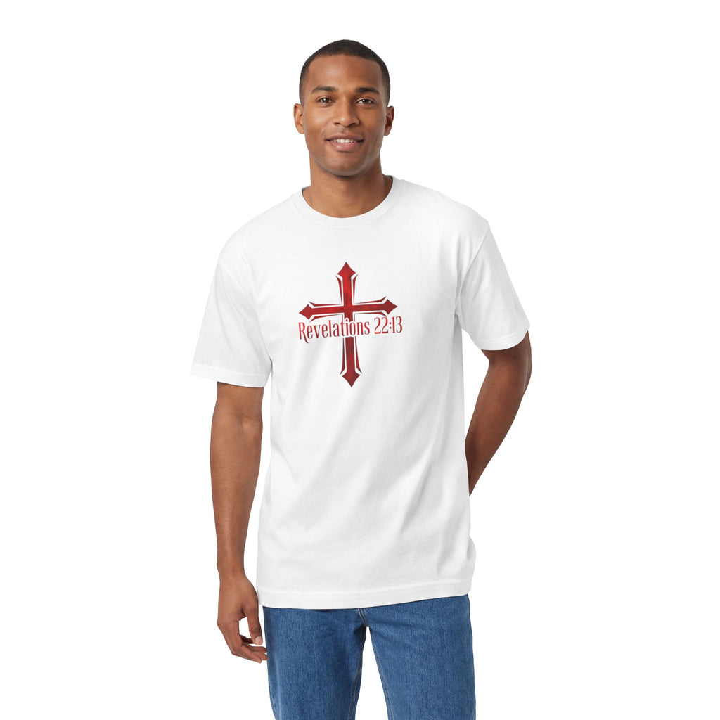 Revelations 22:13 Cross Tee — Revelations Knight Christian Graphic T-Shirt