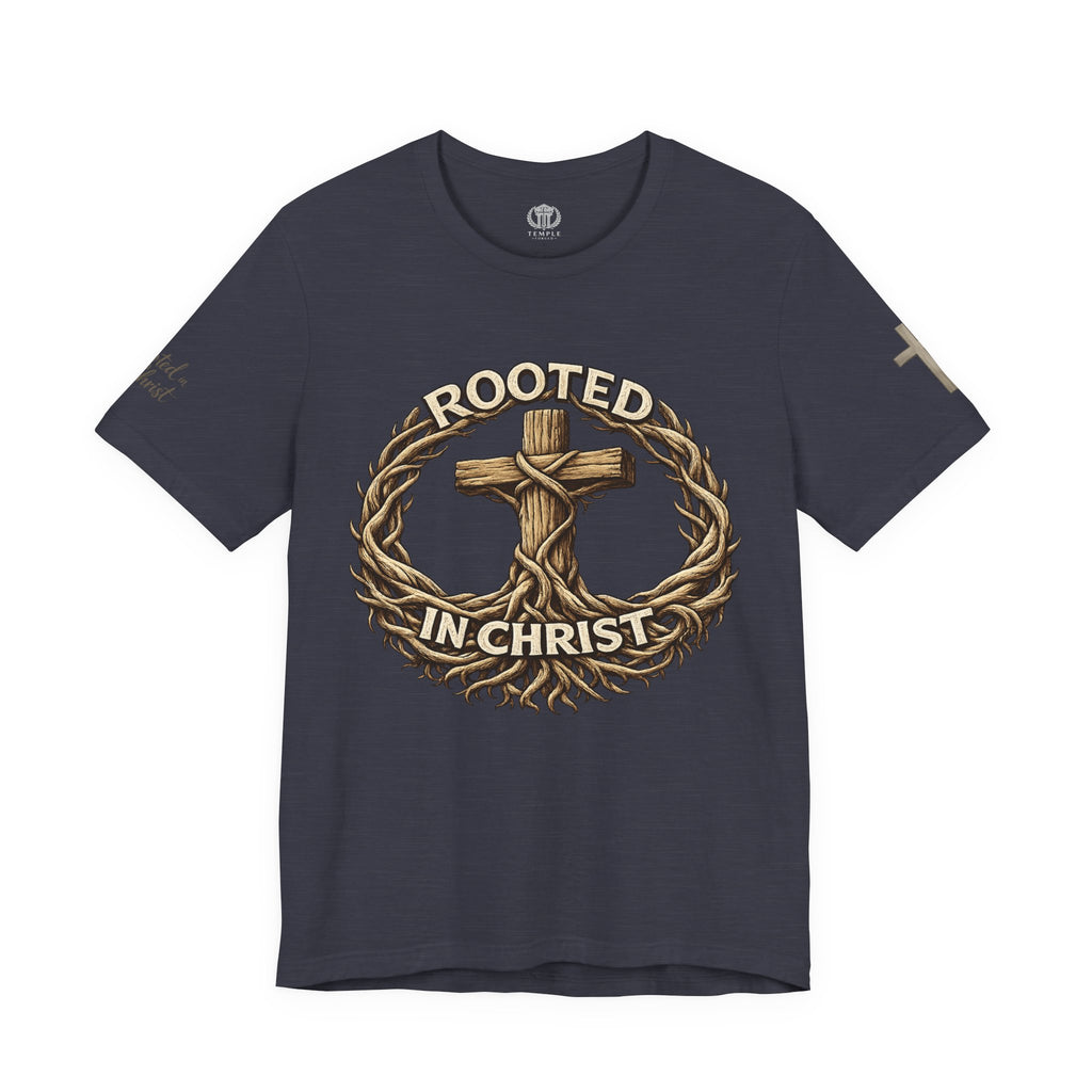 Rooted in Christ Cross Tee — Christian Faith T-Shirt