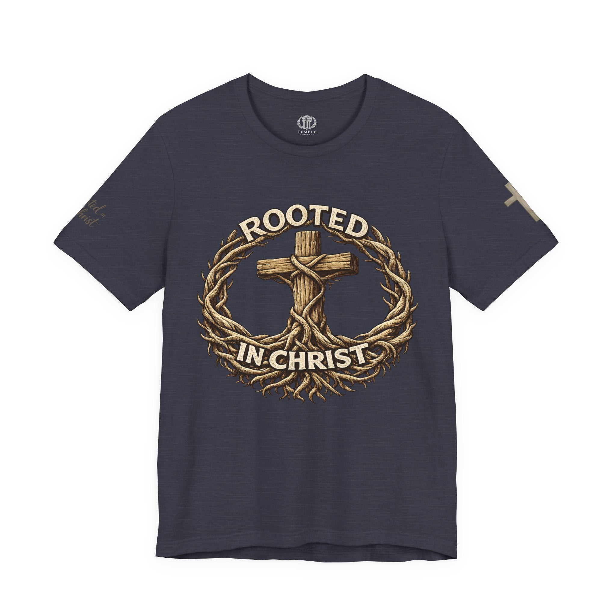 Rooted in Christ Cross Tee — Christian Faith T-Shirt