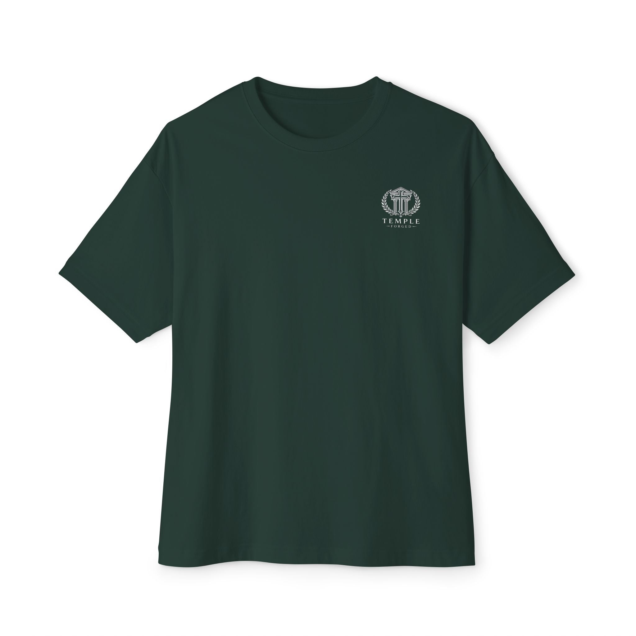 Faith Over Fear Tee — Cross & Lion Logo Oversized Boxy Shirt