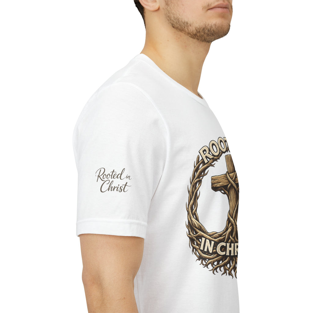 Rooted in Christ Cross Tee — Christian Faith T-Shirt