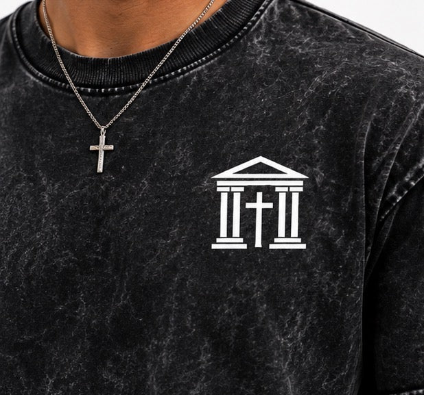 “Christ has risen” Mineral Wash Boxy Cotton T-Shirt