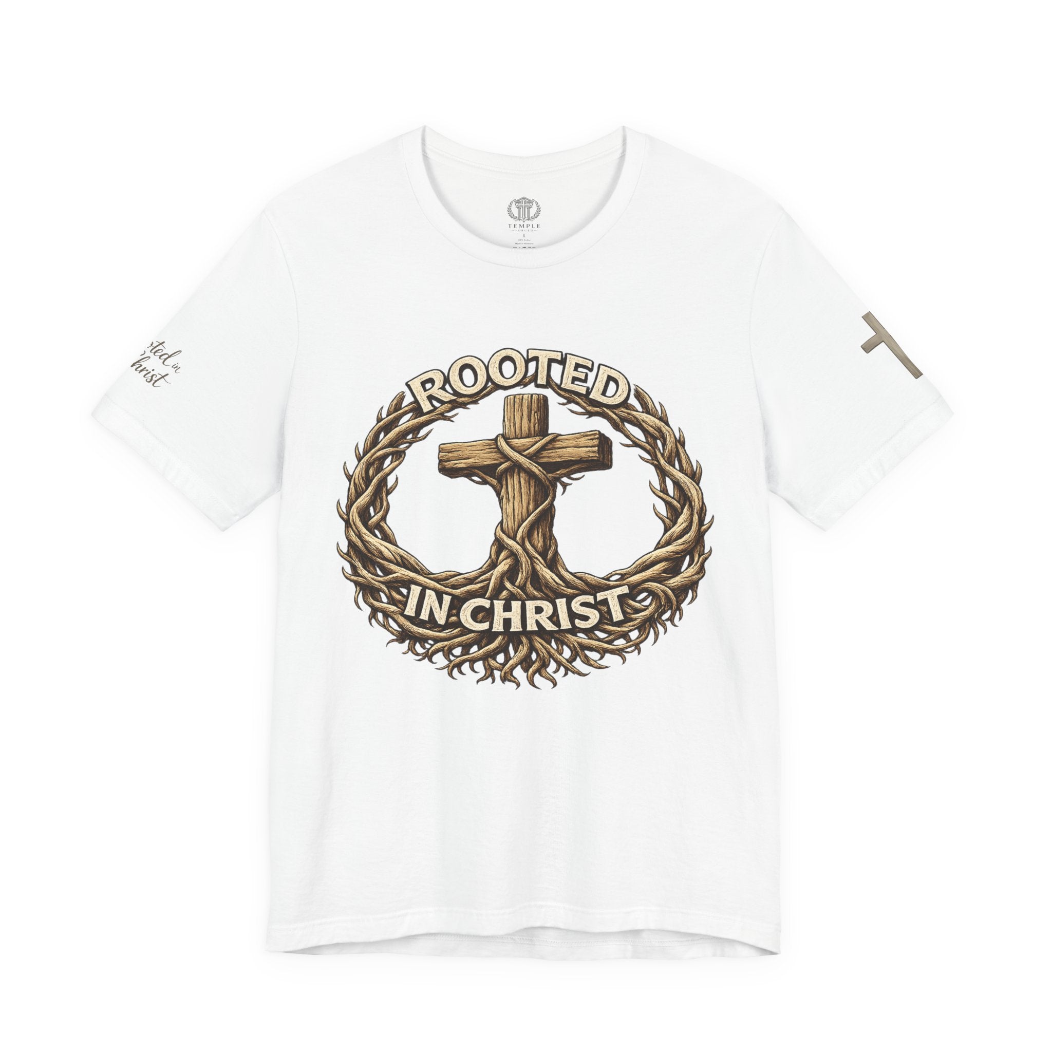 Rooted in Christ Cross Tee — Christian Faith T-Shirt
