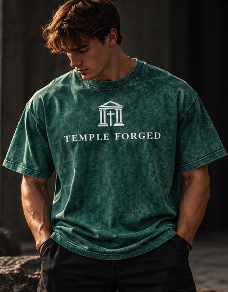 Temple Forged “Faith Moves Mountains” Vintage Wash Tee