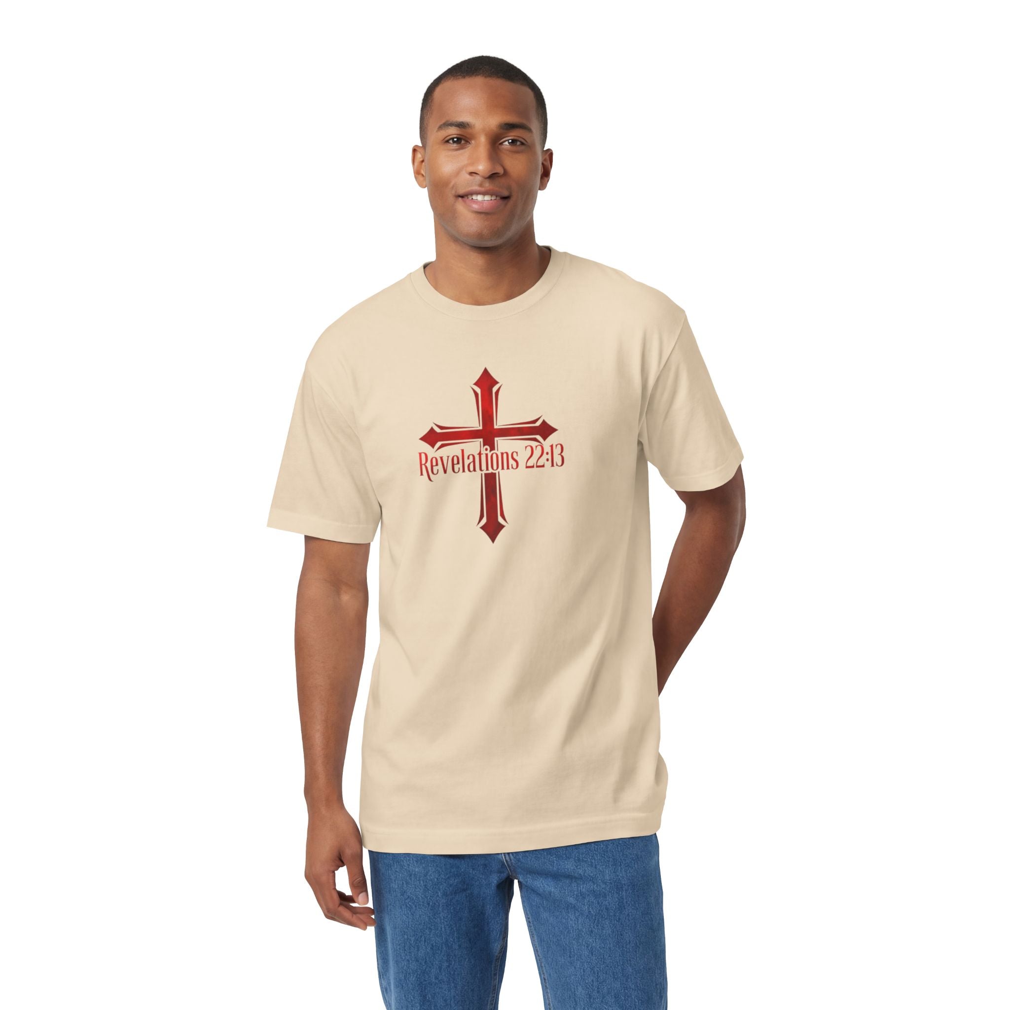 Revelations 22:13 Cross Tee — Revelations Knight Christian Graphic T-Shirt
