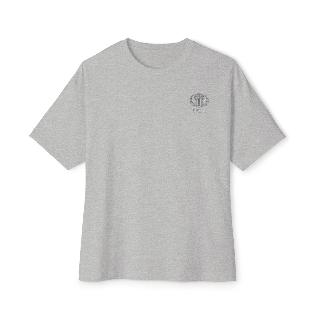 Faith Over Fear Tee — Cross & Lion Logo Oversized Boxy Shirt