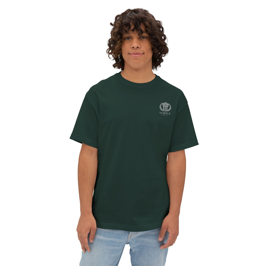 Faith Over Fear Tee — Cross & Lion Logo Oversized Boxy Shirt