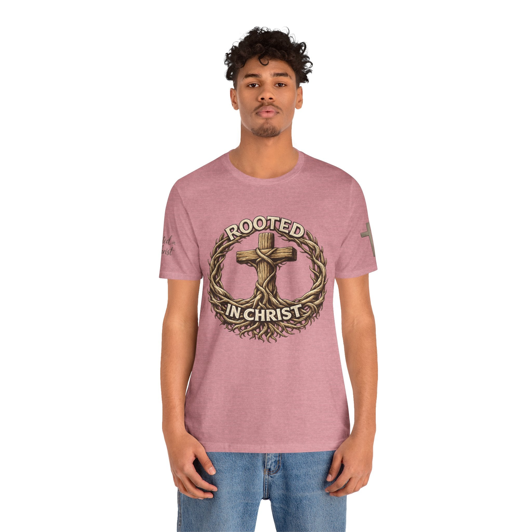Rooted in Christ Cross Tee — Christian Faith T-Shirt