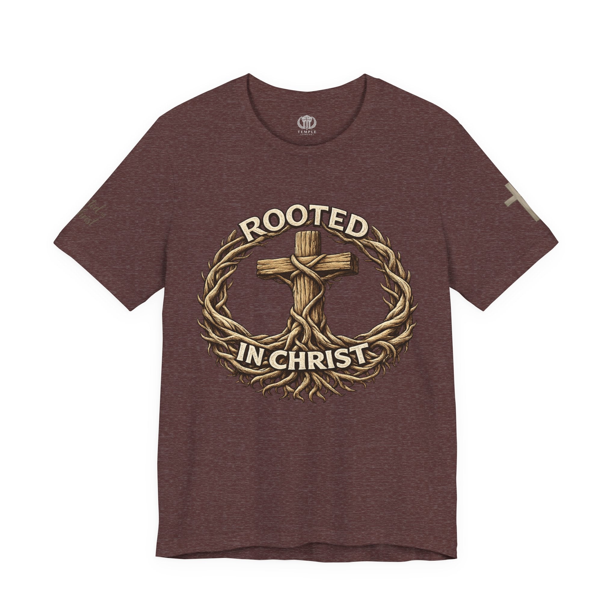 Rooted in Christ Cross Tee — Christian Faith T-Shirt