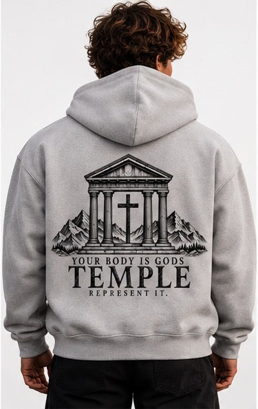 Temple Forged “God’s Temple” Snow Wash Oversized Hoodie