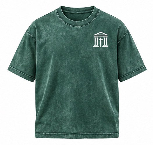 “Christ has risen” Mineral Wash Boxy Cotton T-Shirt