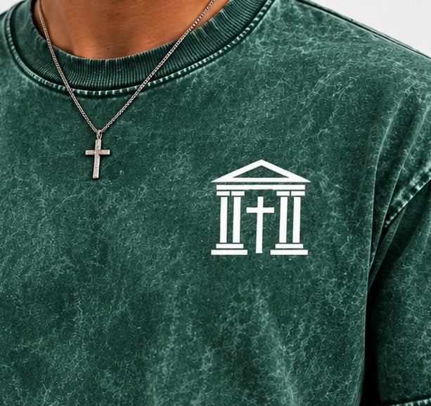 “Christ has risen” Mineral Wash Boxy Cotton T-Shirt