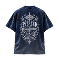 Temple Forged blue tee back mockup on white background