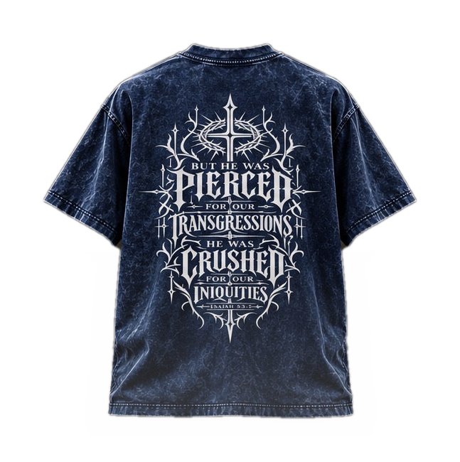 Temple Forged blue tee back mockup on white background